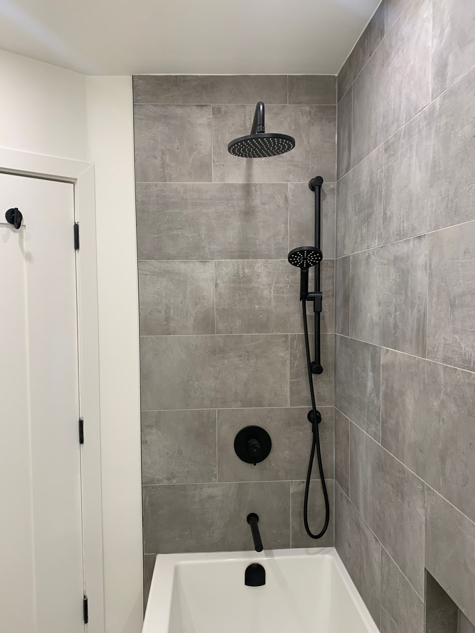 Concrete & Matte Black Shower Suite
